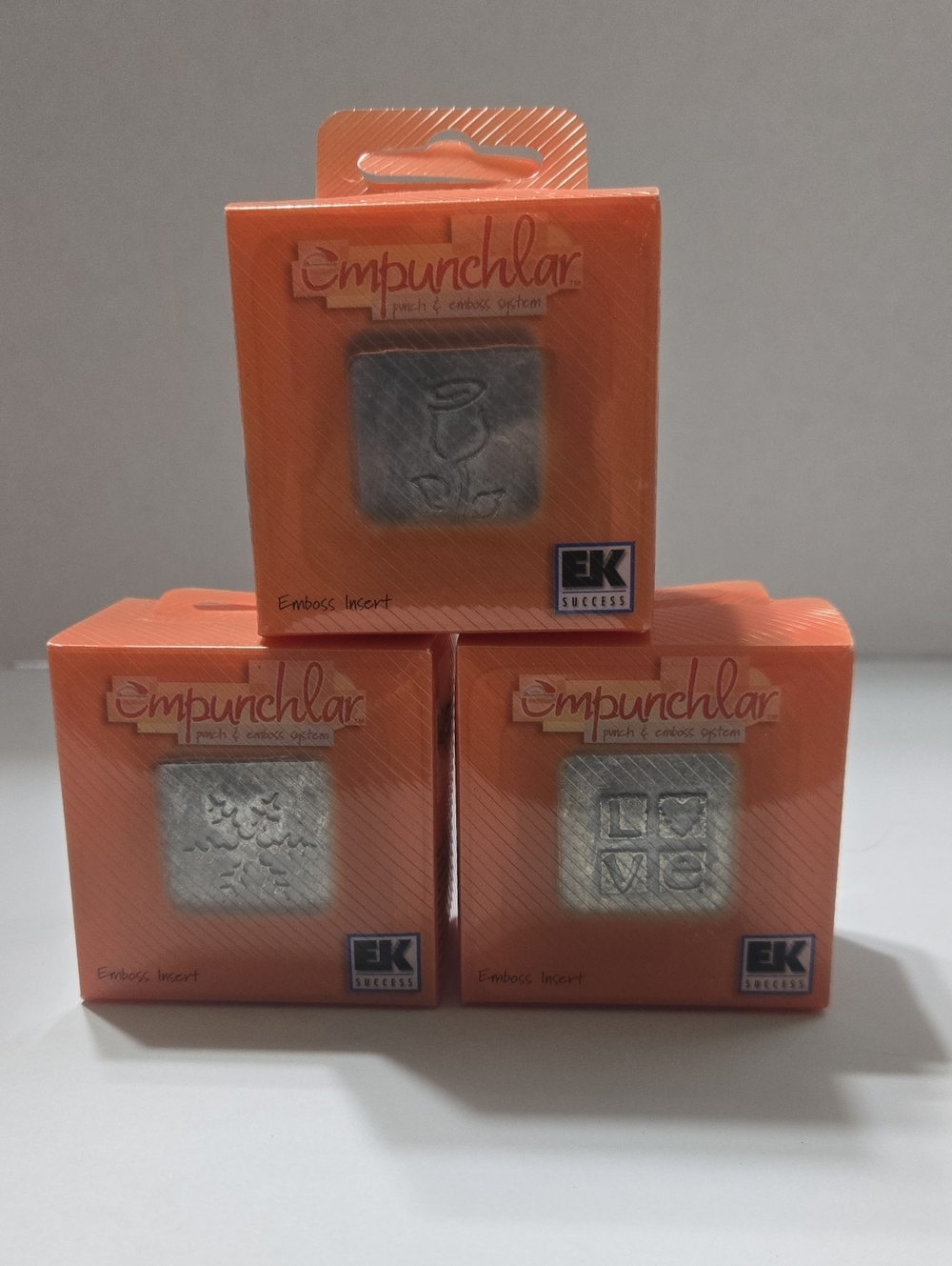 EK Success Empunchlar Punch Emboss Insert Snowflake Rose & LOVE